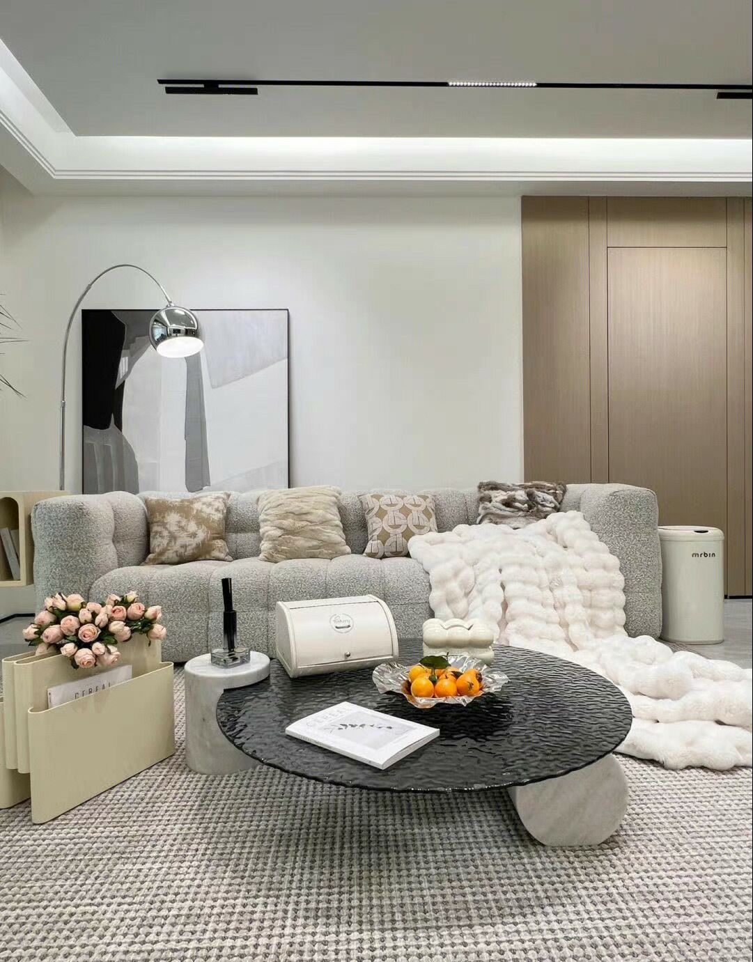 现代轻奢无主灯装修风格102平米,125平轻奢风格黑白灰装修效果图