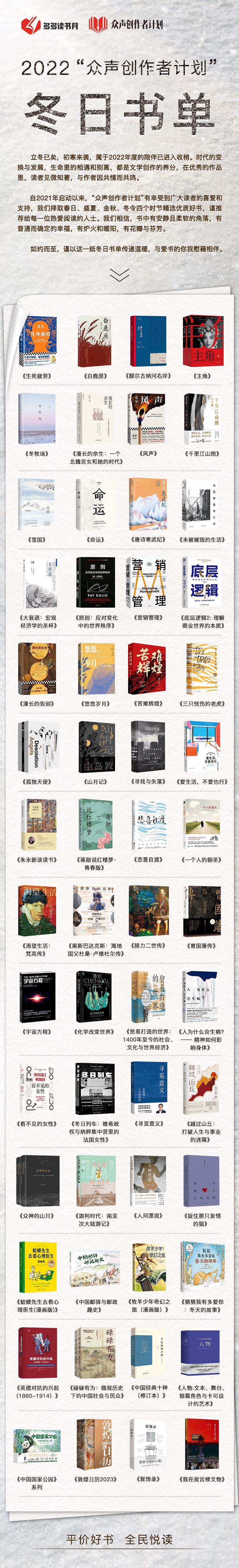 如约而至拼多多发布2022“众声创作者计划”冬日书单