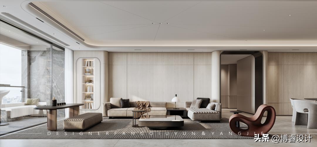 缪｜以“弧”为主，构建228㎡现代大平层