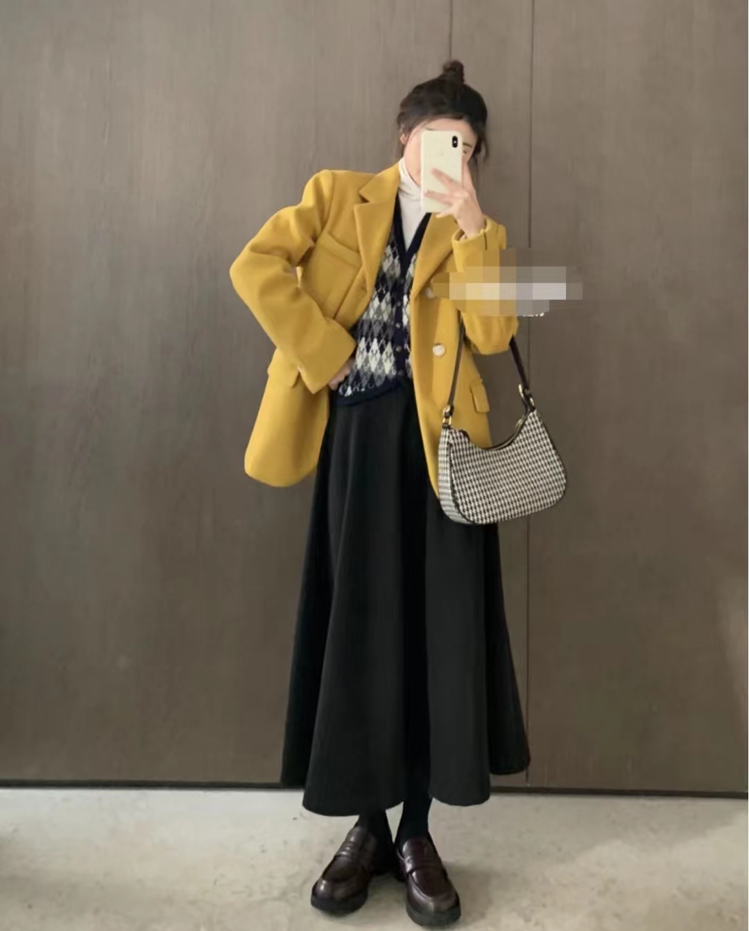 西装长裙搭配西装外套,西装外套配连衣裙气质高级感