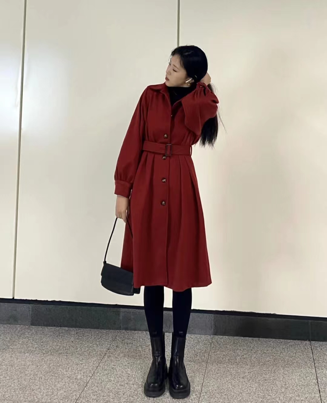 大衣搭长靴知性十足,大衣配阔腿裤让你气场翻倍