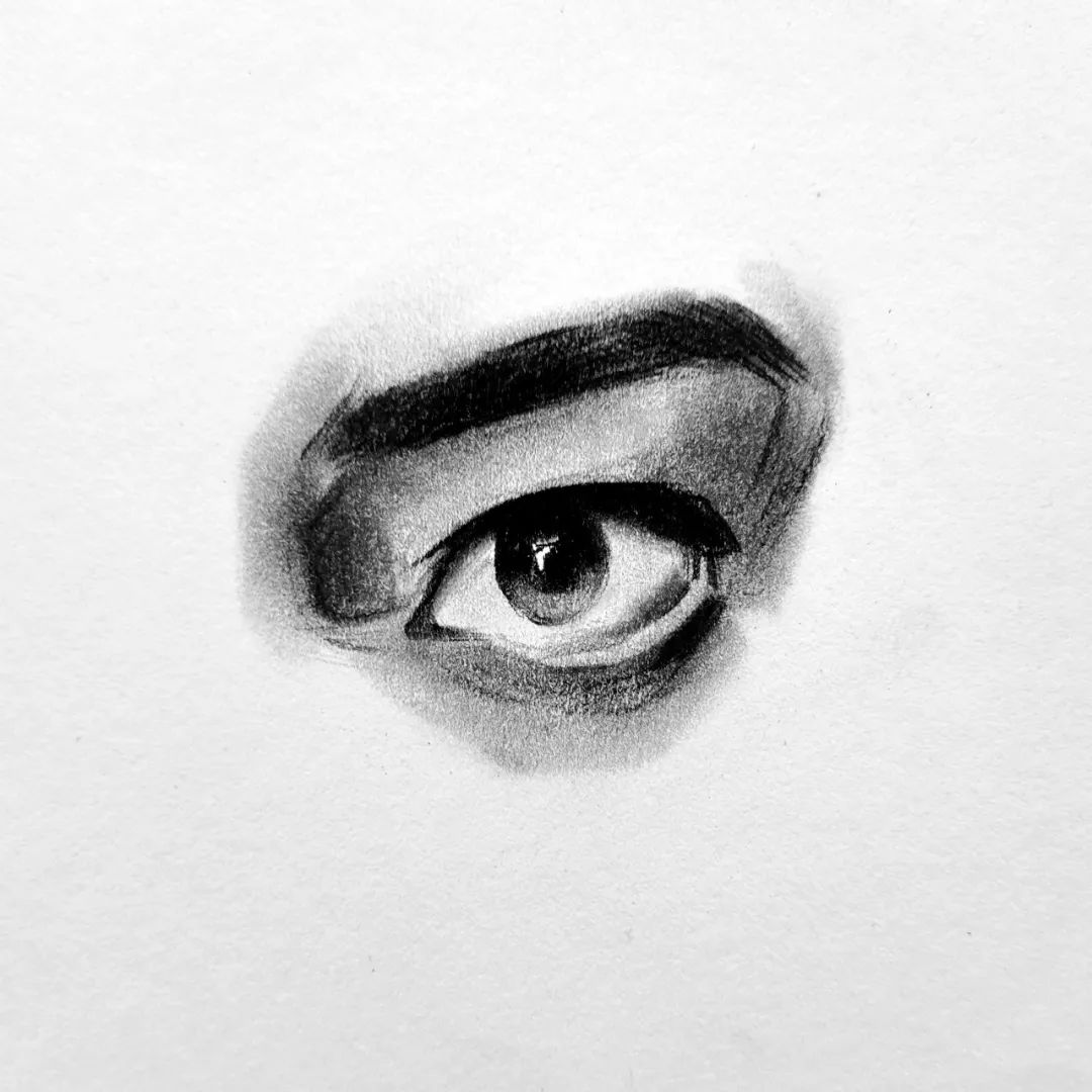 石膏像眼睛素描详细步骤,素描石膏眼睛临摹图片