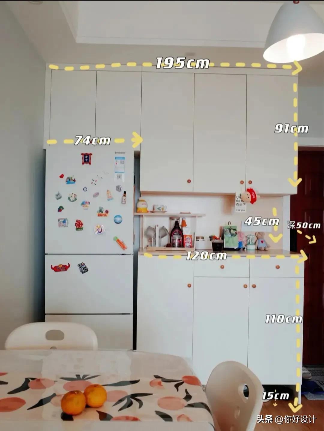 冰箱柜一体效果图预留尺寸,海尔双开门冰箱尺寸一览表