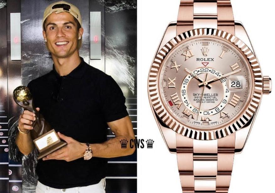 c罗戴800多万的表,c罗晒布加迪威龙