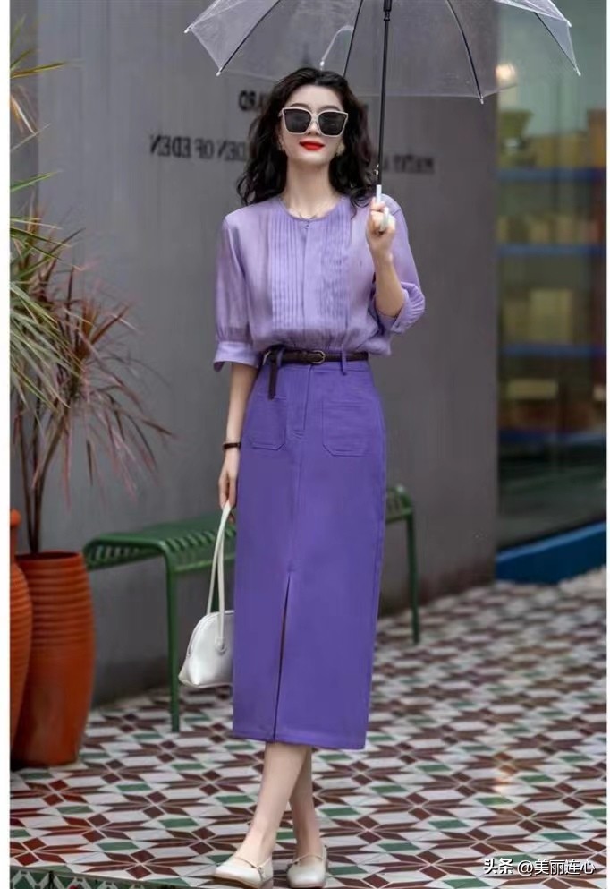 全球十大顶级配色深紫色搭配图片,紫色发色中年女人