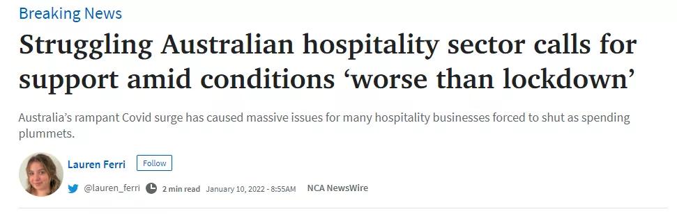 澳餐饮行业再遭重创！食材供应短缺，消费者数量暴跌，比封城还惨