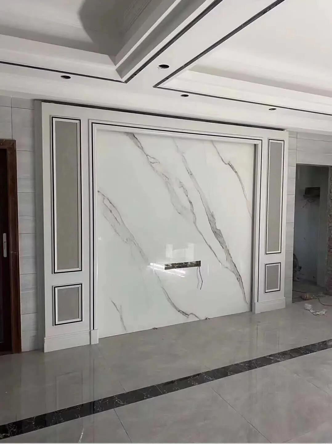 现代简约电视背景墙布效果图大全,电视背景墙现代简约乳胶漆钛金条