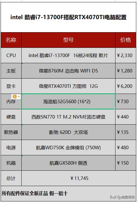 13代i713700核显主机,13代i7高性能主机配置