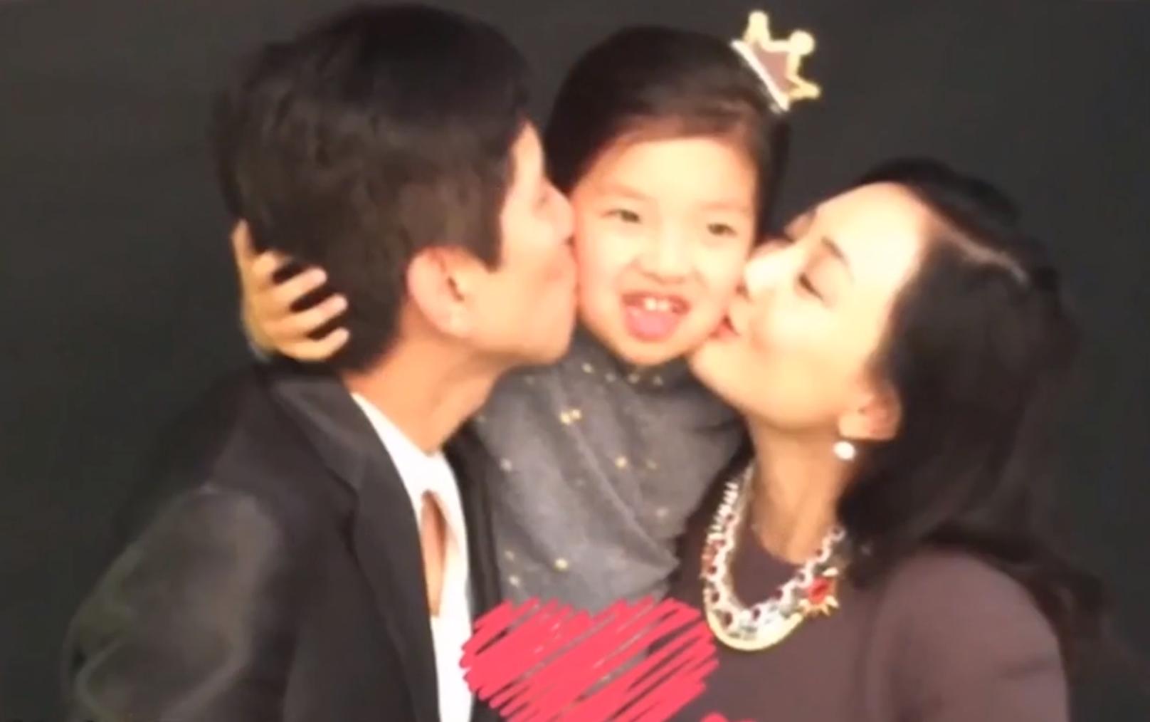 牛莉一家三口近照曝光,牛莉晒一家三口照片