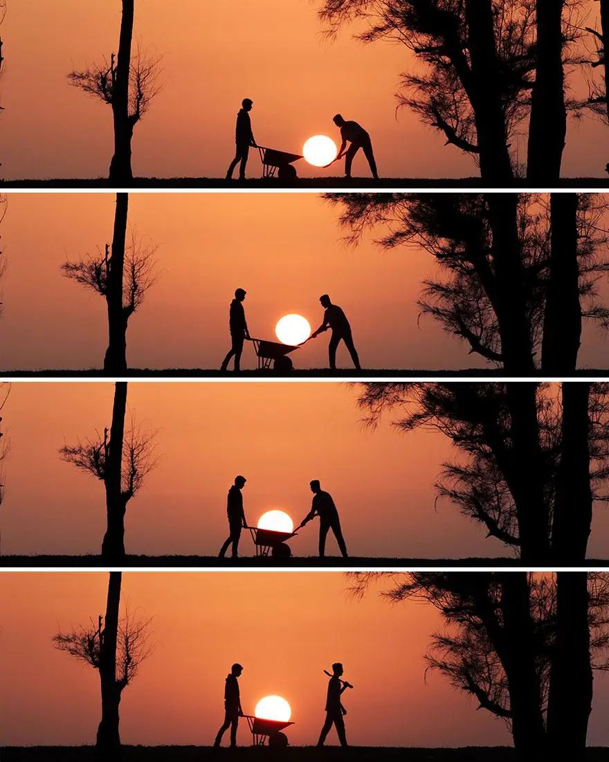 印度小伙借相机拍落日,印度穷小伙拍日落