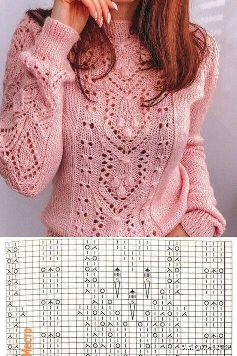 插肩袖套头毛衣花样图解,最简单套头的毛衣花样图案