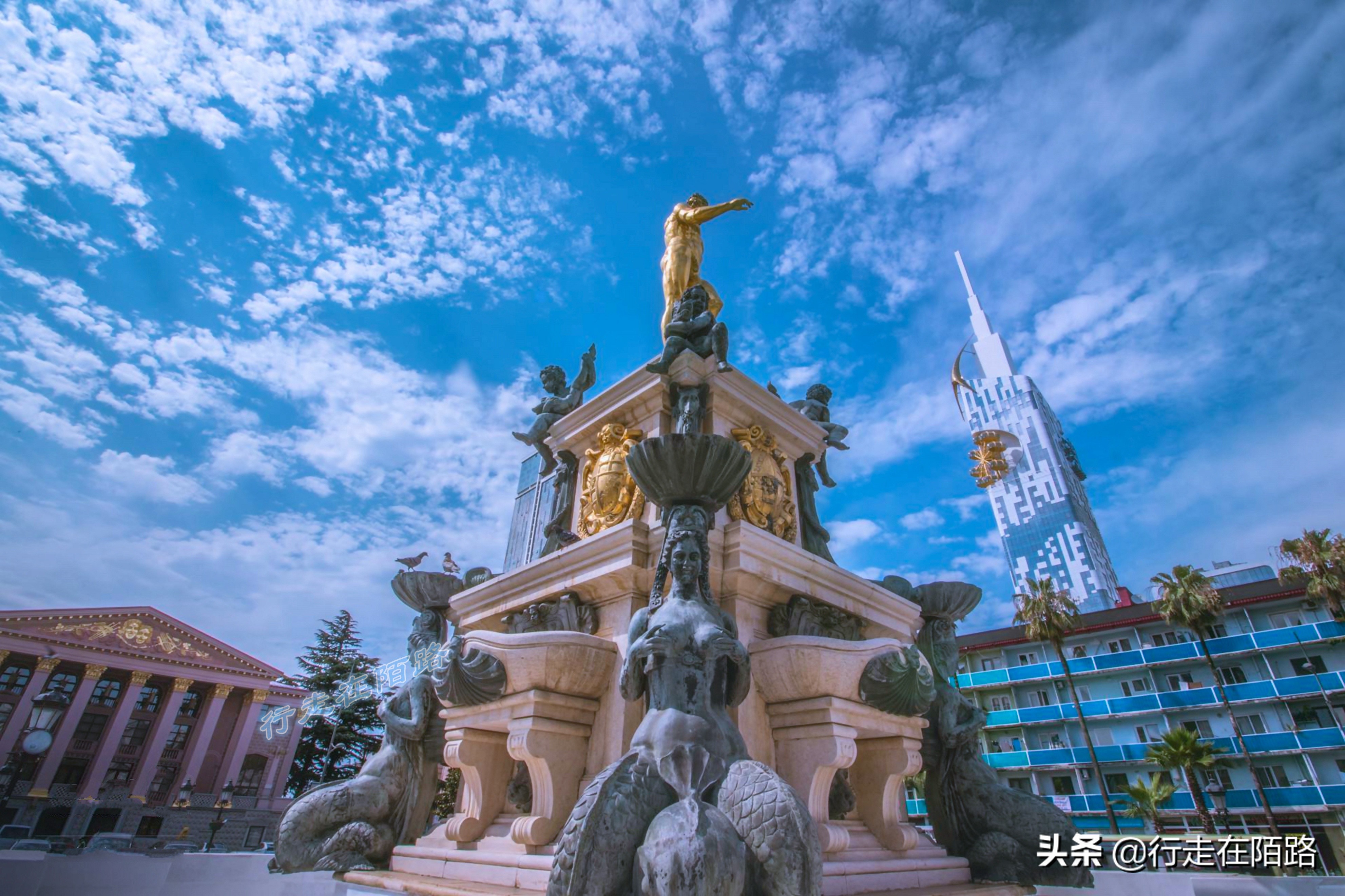 格鲁吉亚城市风景,格鲁吉亚黑海边的旅游胜地