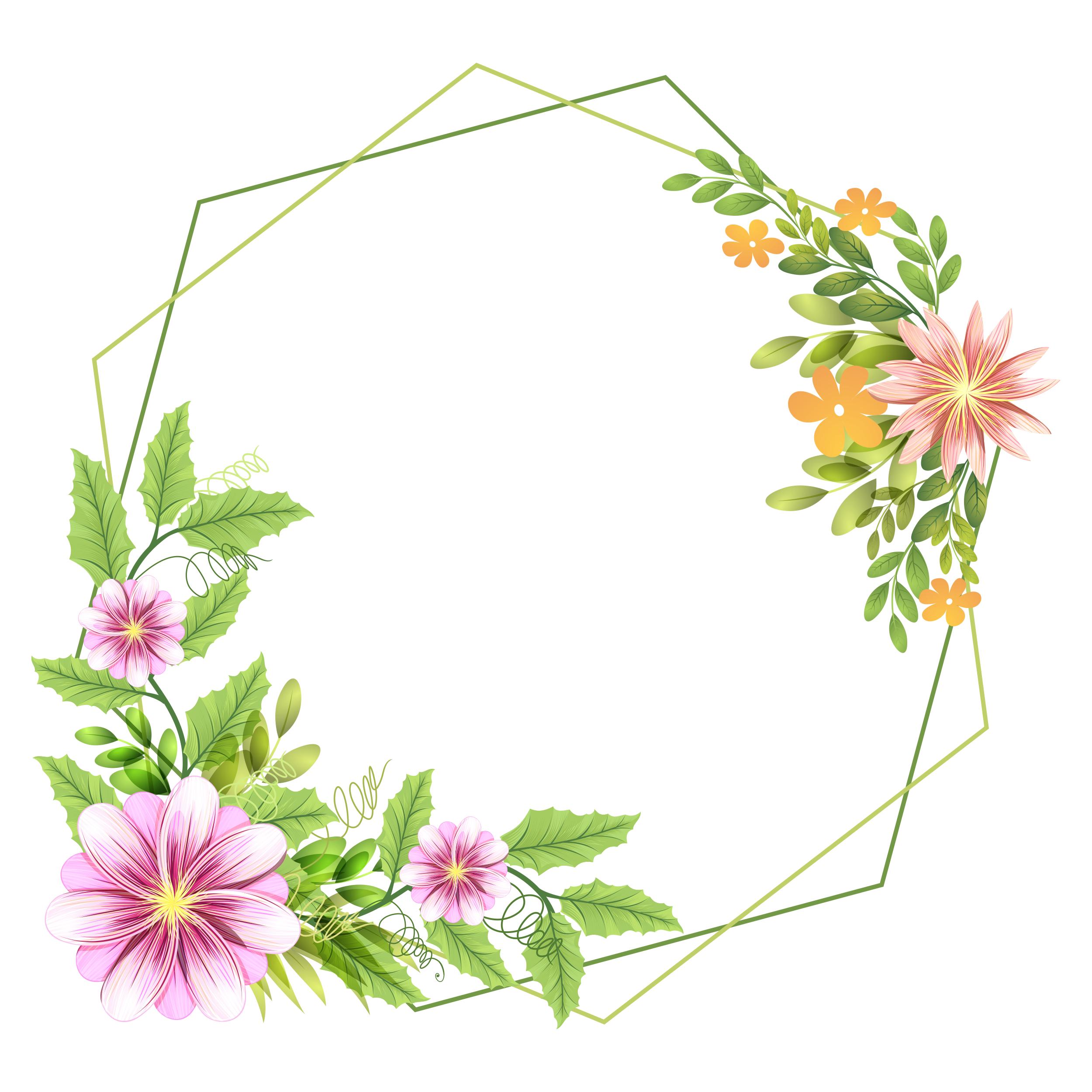 漂亮的彩色边框图片大全,好看的绿叶边框