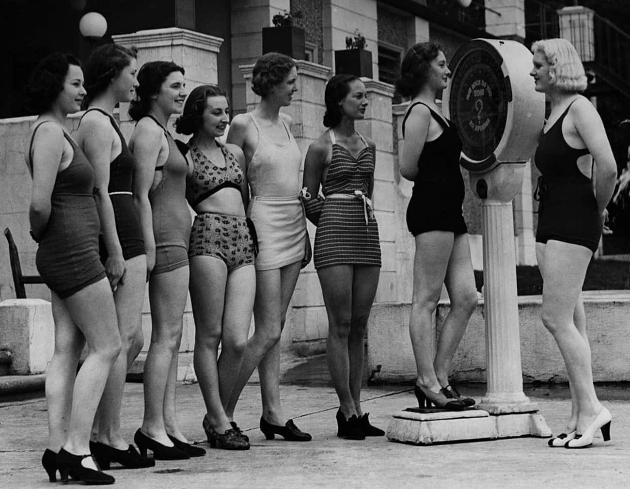 20世纪泳衣老照片,泳衣变化老照片