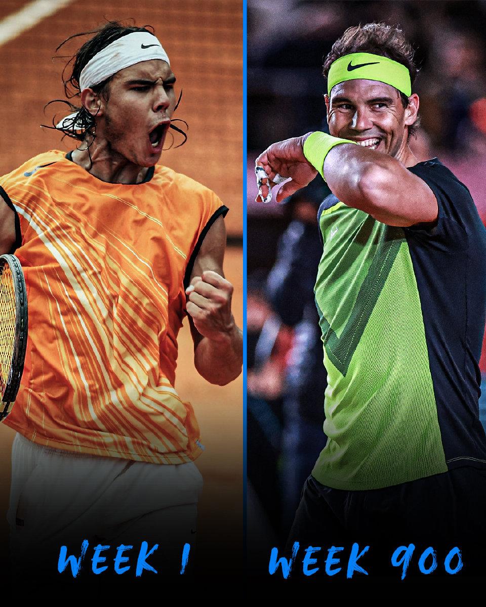 纳达尔连续排名前十周数第一,纳达尔世界前十