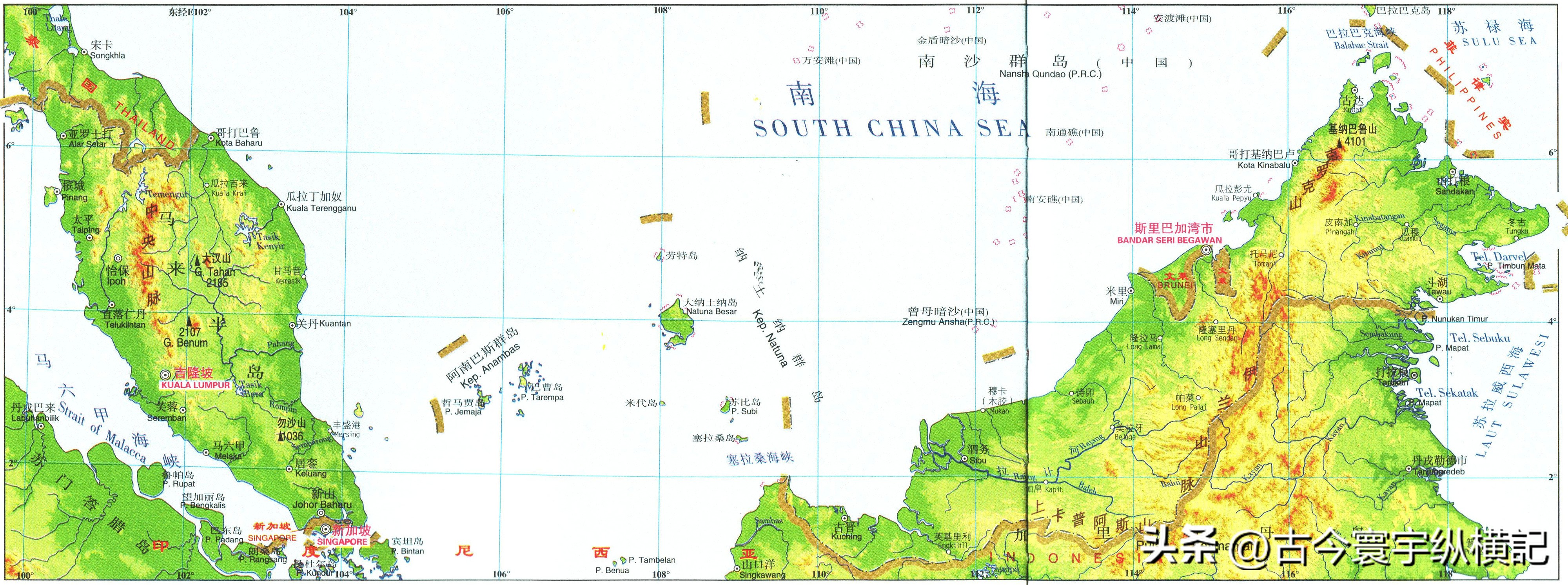亚洲各国地形图（高清宜收藏）,亚洲大陆地形图