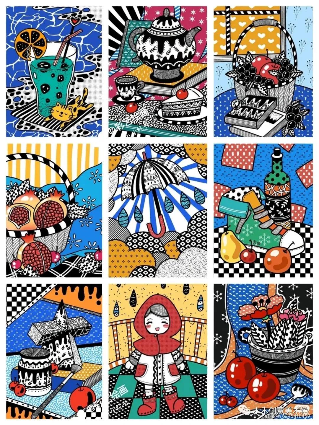 手绘临摹素材1000例马克笔儿童画,24色马克笔画画教程简单儿童