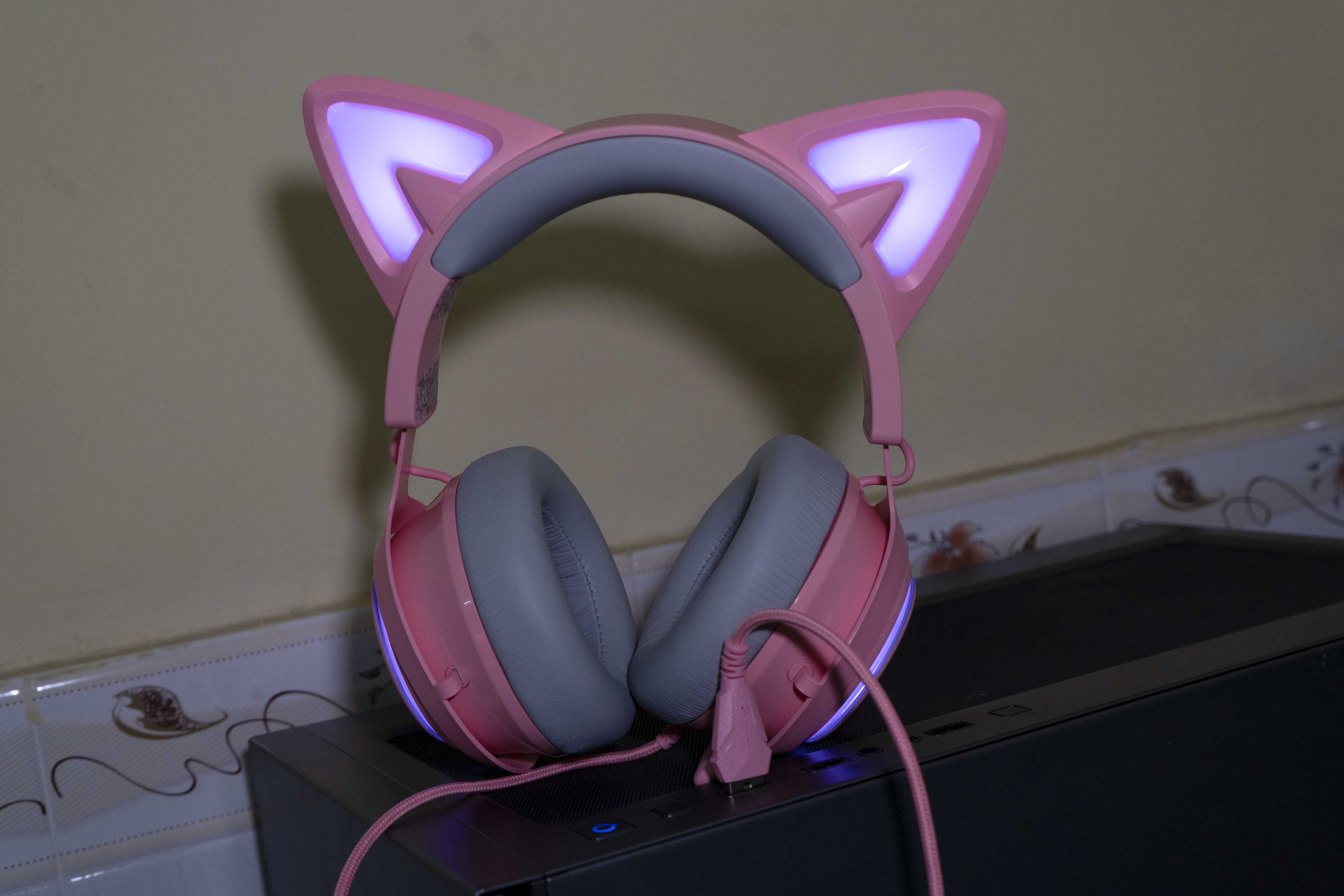 硬派甜心，硕美科粉色猫耳电竞游戏耳机体验