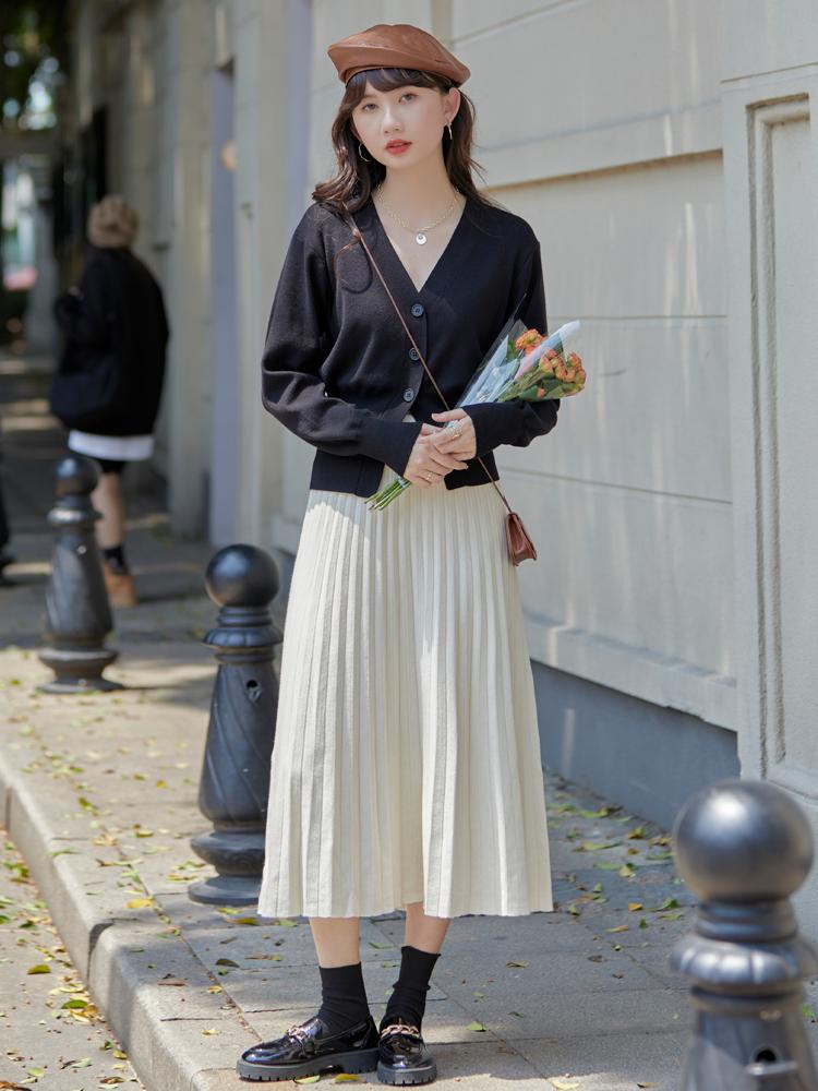 风琴褶半裙适合什么身材,半裙最流行款式