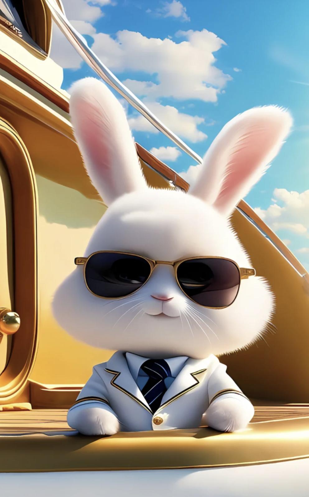 萌到爆可爱壁纸卡通兔,可爱的星空兔兔壁纸图片