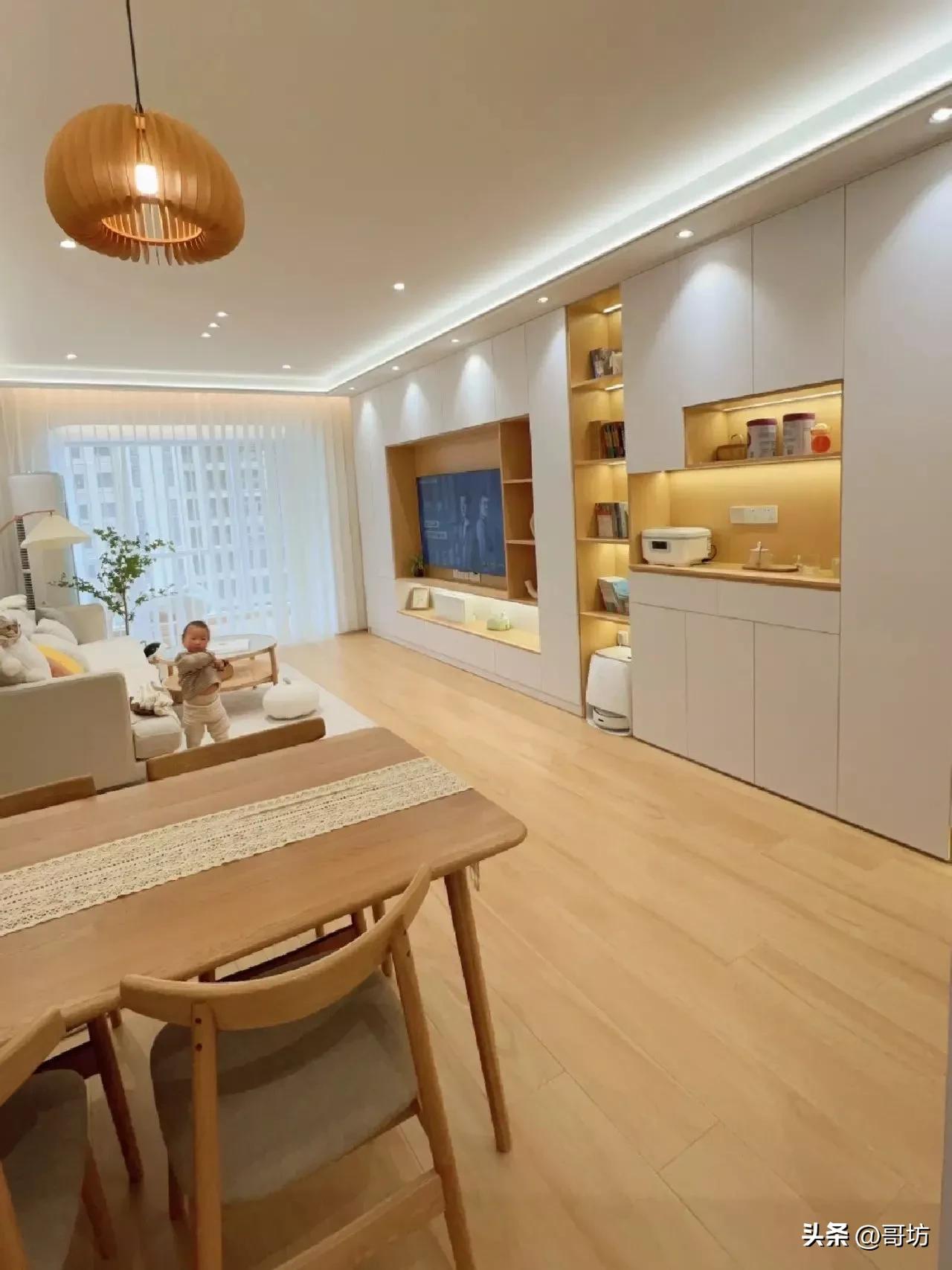 客厅长4.6米放多大尺寸电视柜,满墙电视墙柜最新款尺寸图