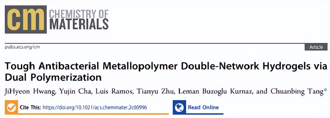 双重聚合的坚韧抗菌金属聚合物双网络水凝胶