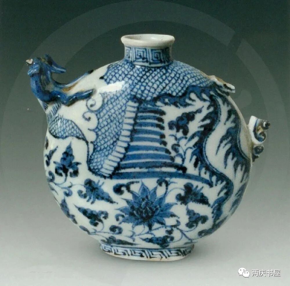 意大利藏元青花凤首梅瓶,大英博物馆元青花葡萄纹玉壶春瓶