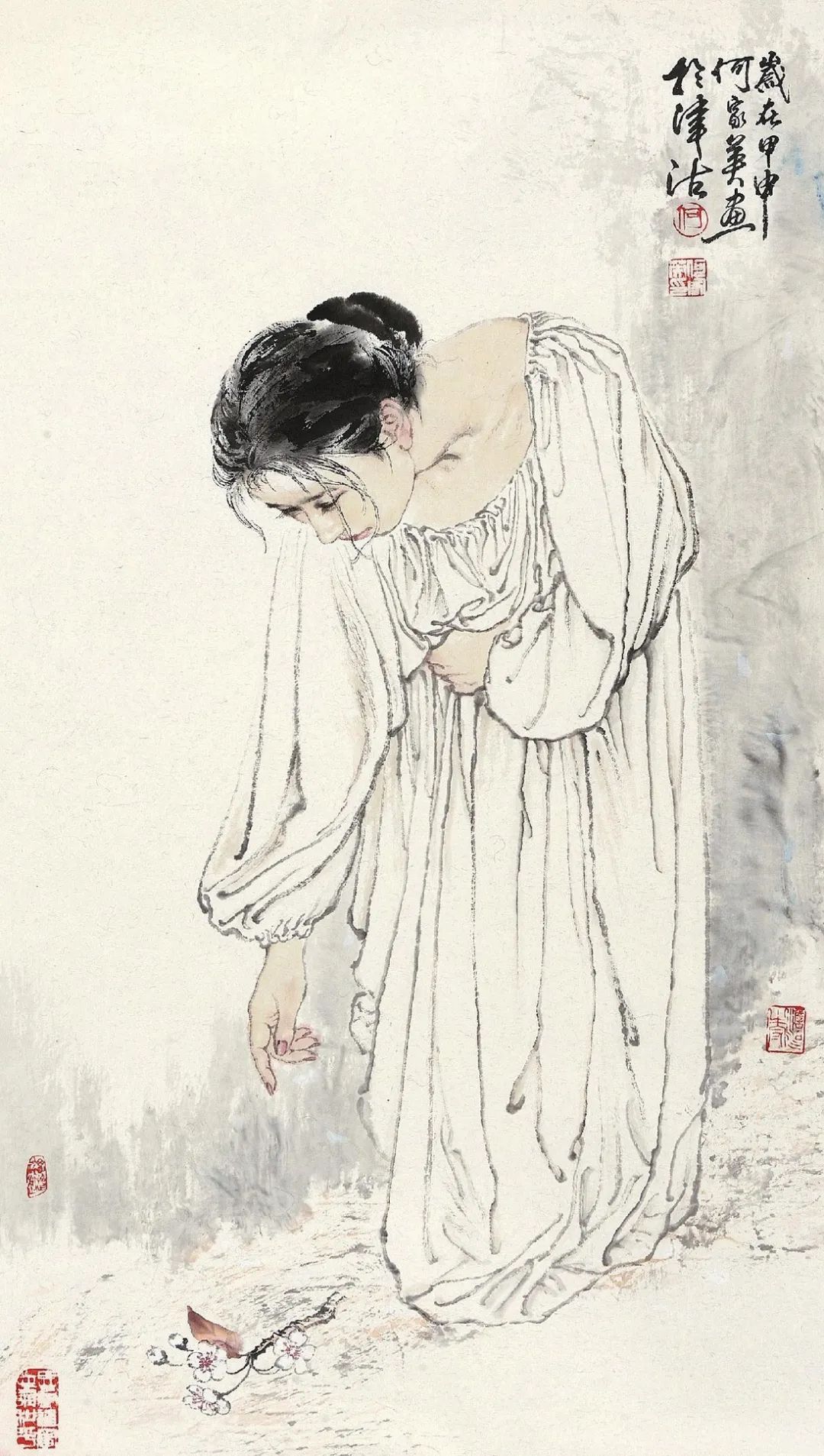 美协主席的国画美人图，笔笔皆是“功力”，一直被模仿从未被超越