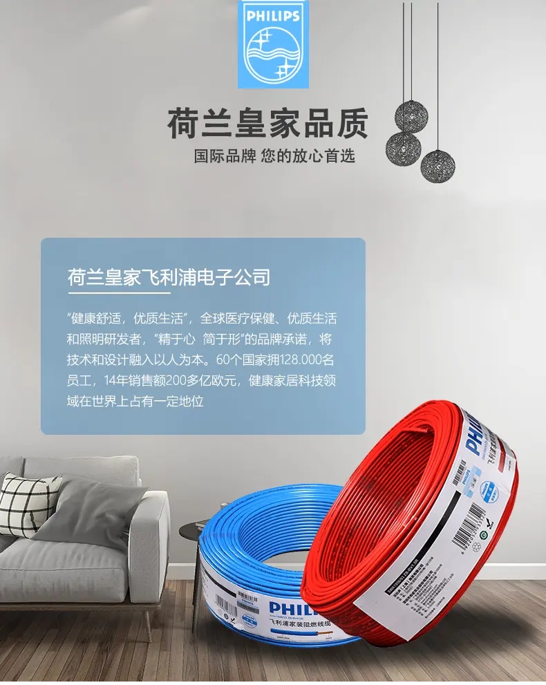 【无印优装-电线品牌】世界五百强！欧标飞利浦电缆线