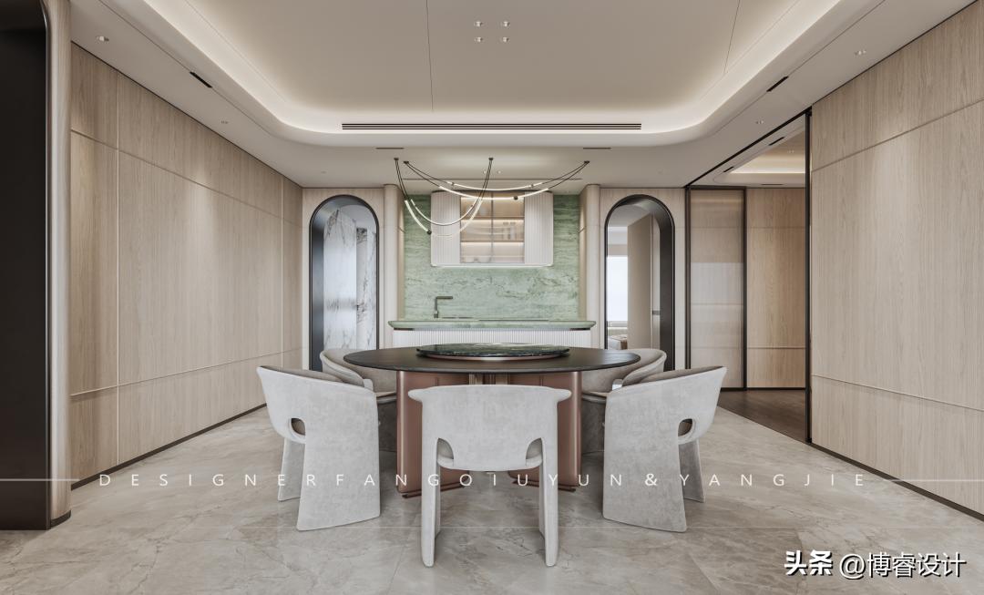 缪｜以“弧”为主，构建228㎡现代大平层