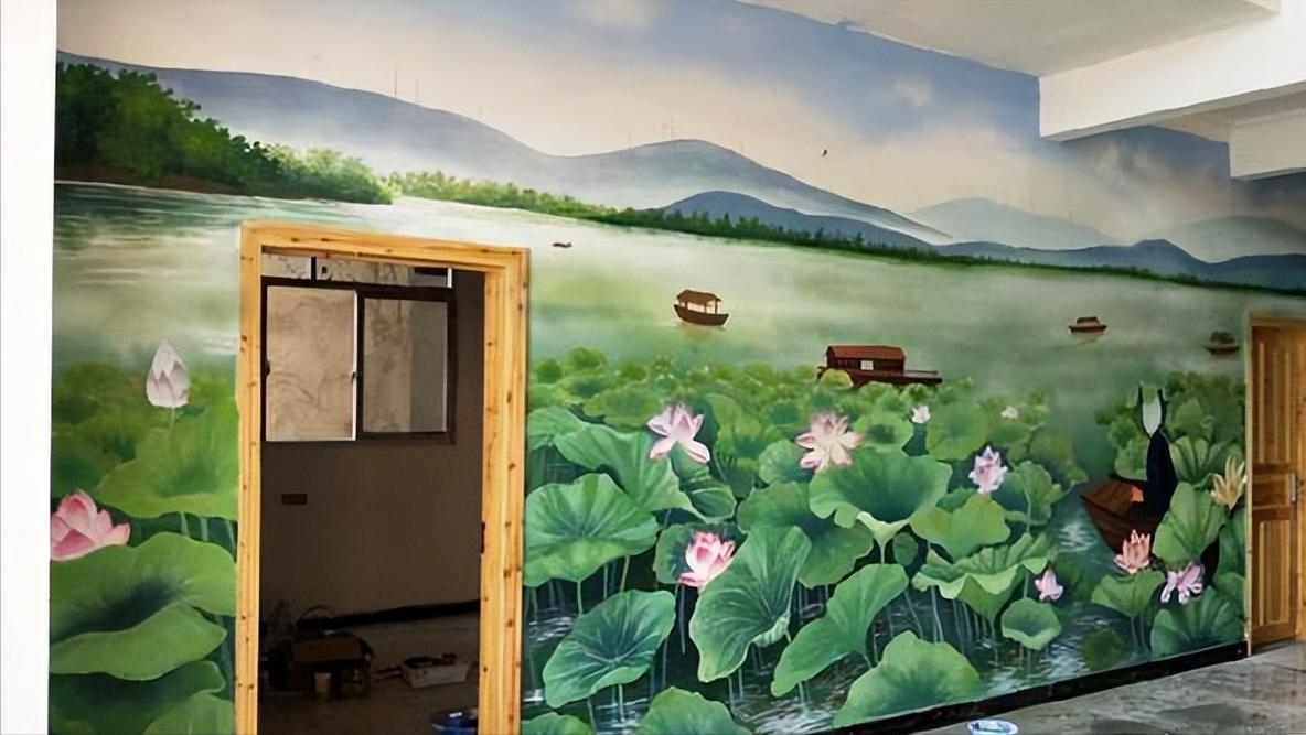 墙绘手绘墙报价,店面墙画手绘效果图