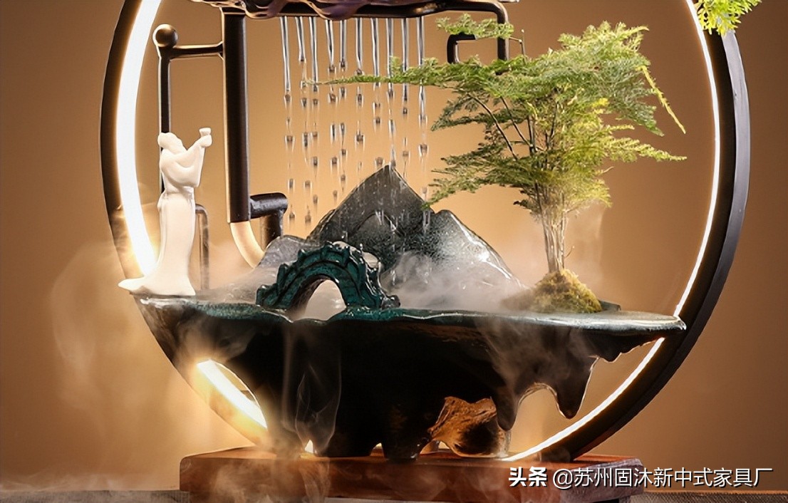 禅意新中式原木大平层,新中式原木禅意软装元素