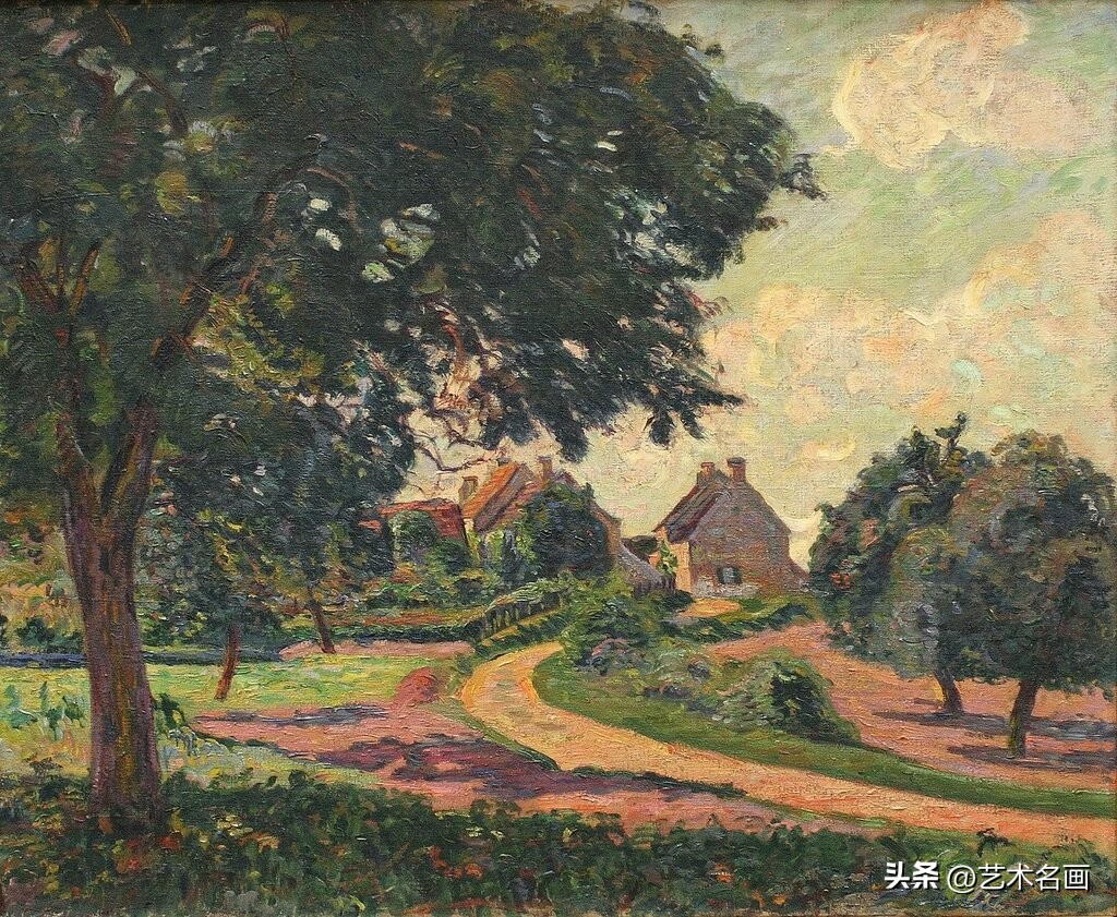 美国印象派大师春天的风景画,色彩丰富的印象派