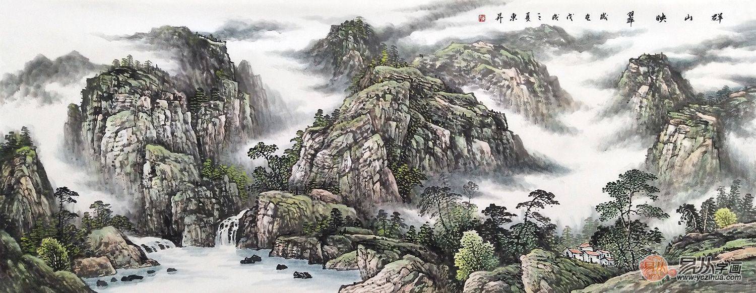 家居装饰画选择推荐,客厅装饰山水画100幅