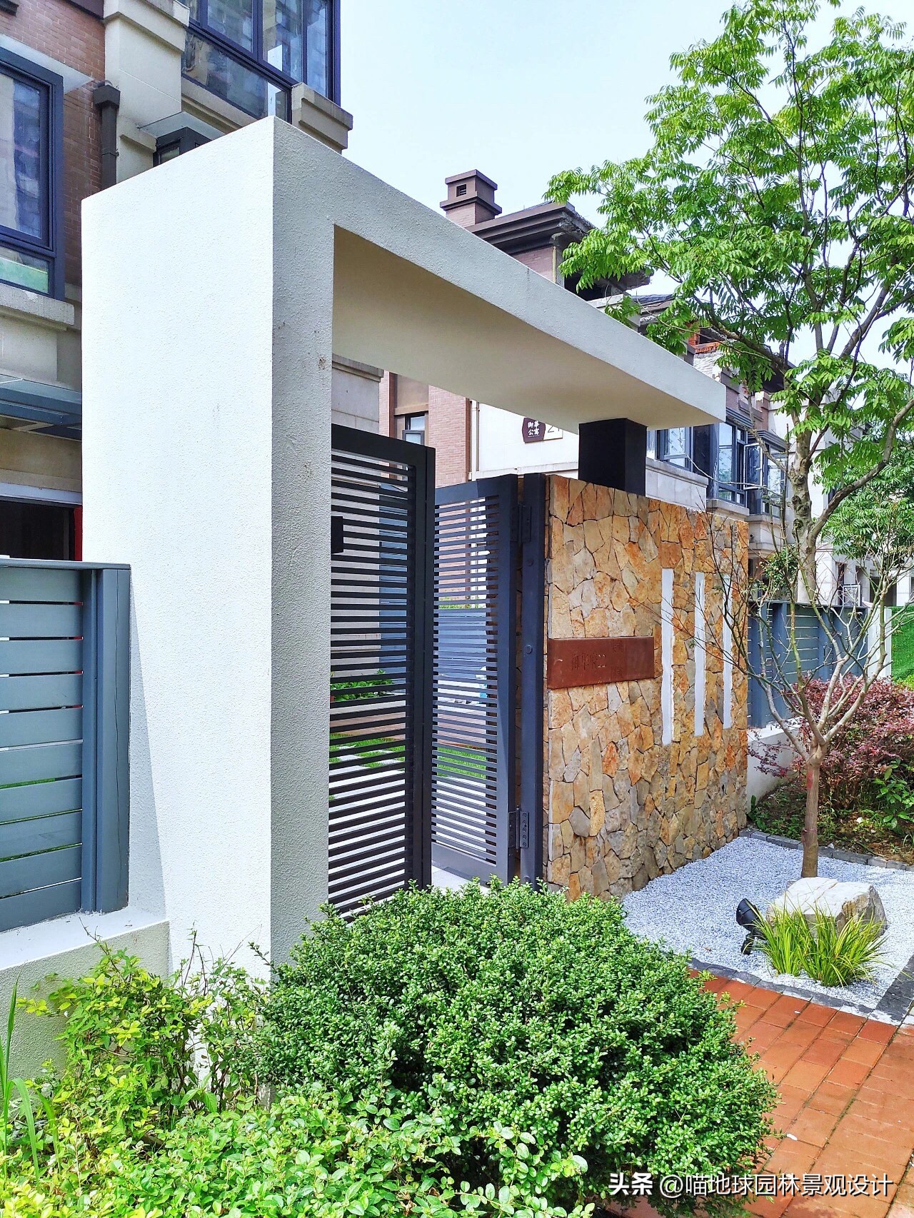 别墅庭院大门入口设计效果图,别墅庭院花园效果图大全集