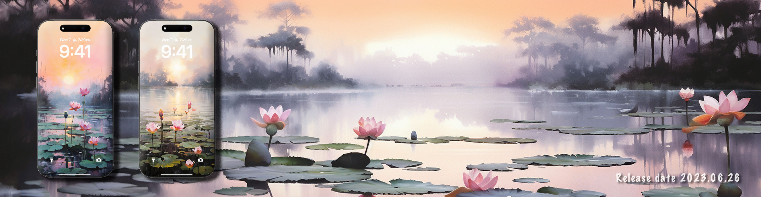 荷塘月色绝美油画,禅意荷塘油画