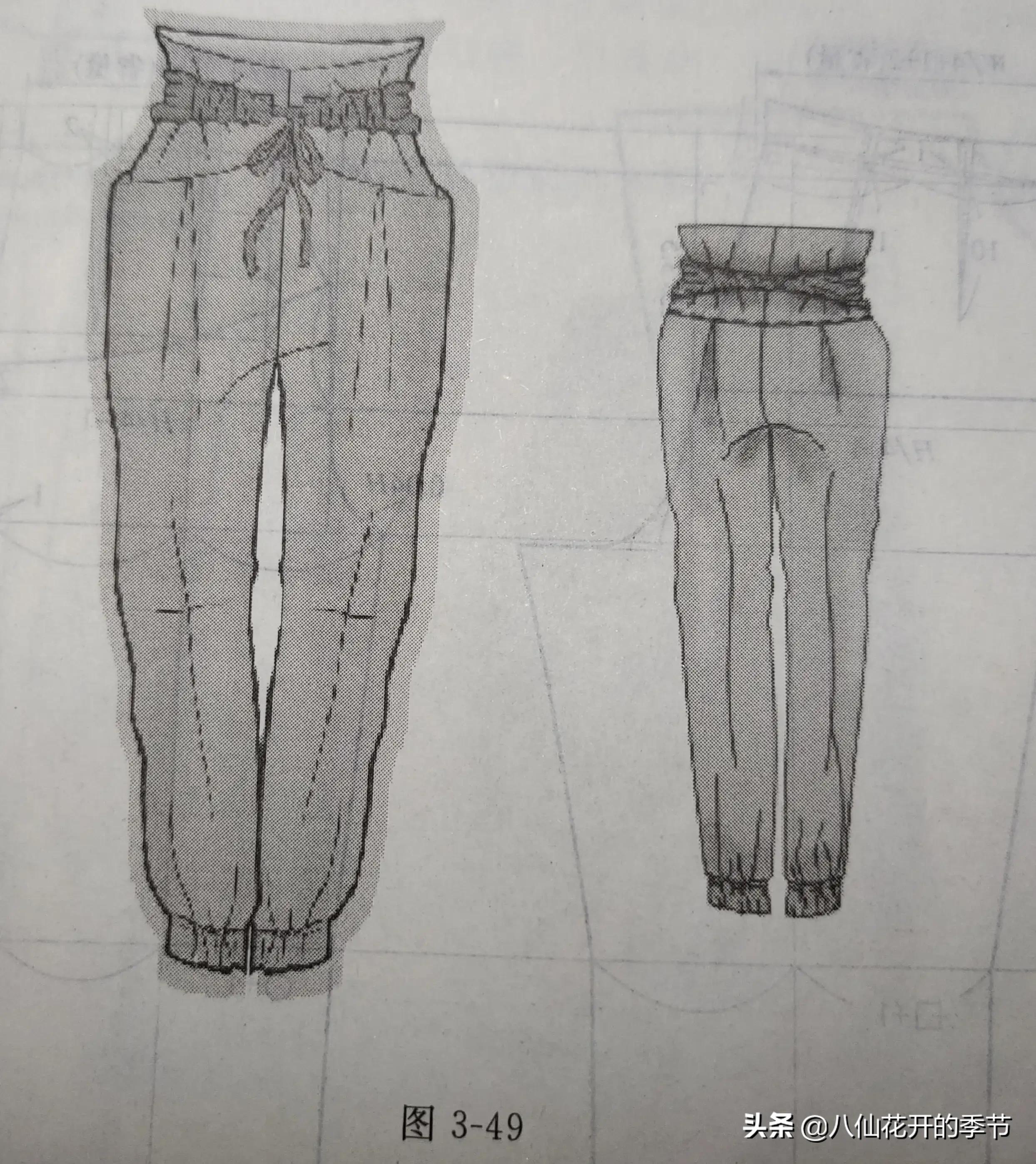 裤子的裁剪图结构分析,裤子的裁剪公式和图纸