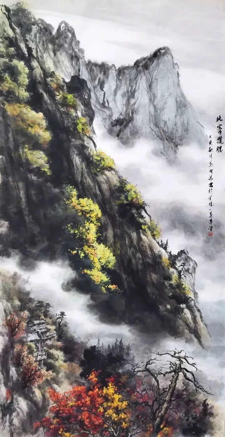 仁山智水山水画,仁山智水书法作品