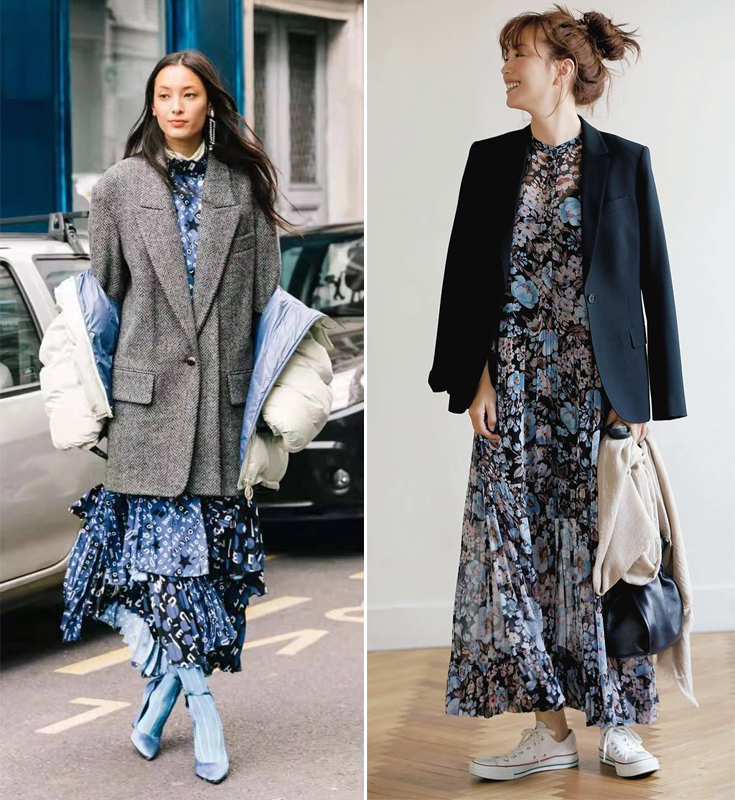 秋冬碎花裙该怎么穿才好看,碎花裙怎么穿好看又减龄