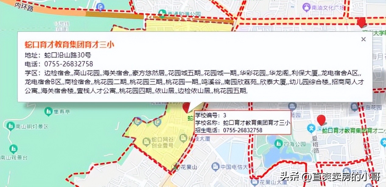 南山区小学学区划分图,南山各小学积分