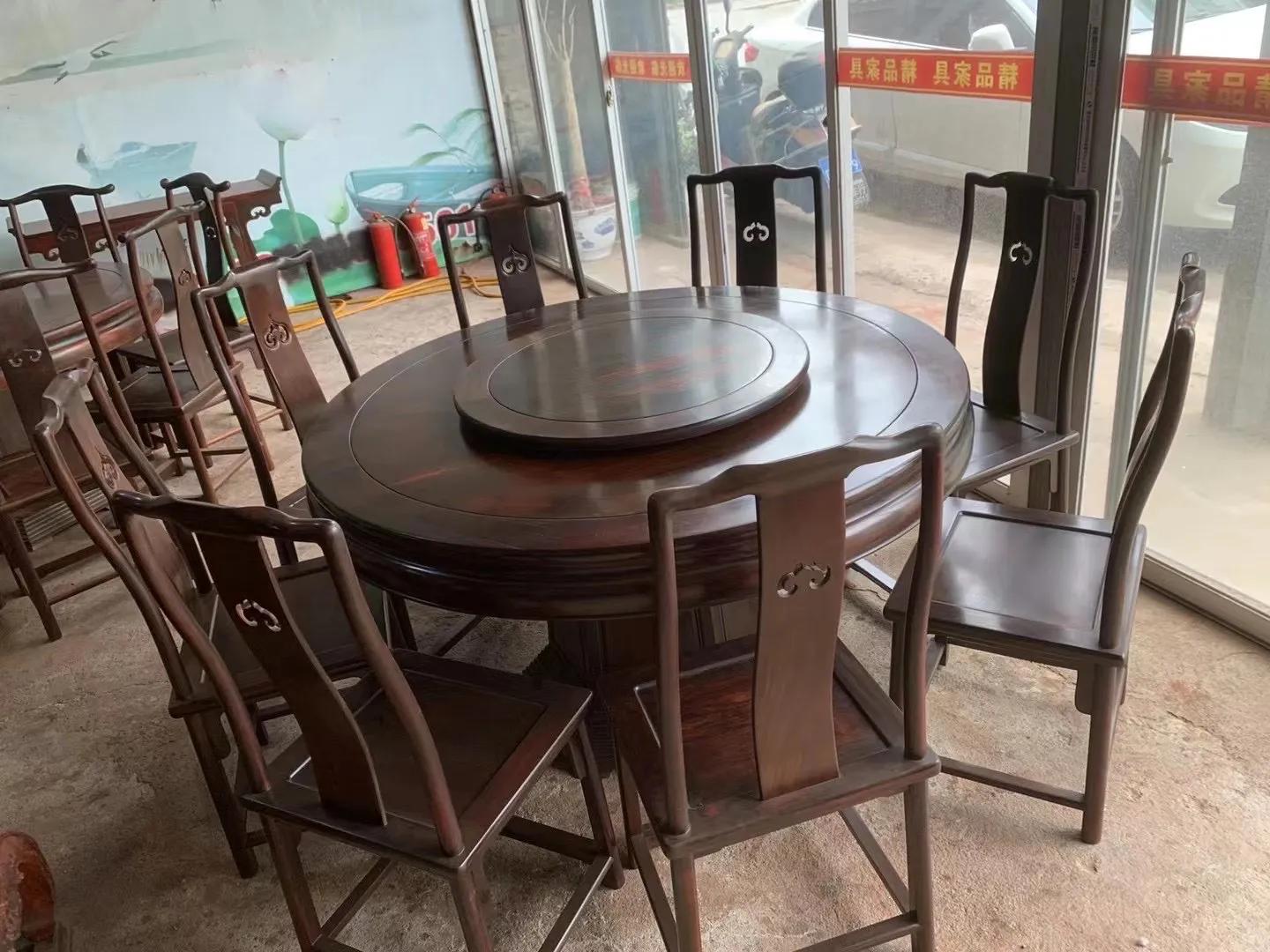 大红酸枝138的餐桌价格,大红酸枝餐桌十二件套