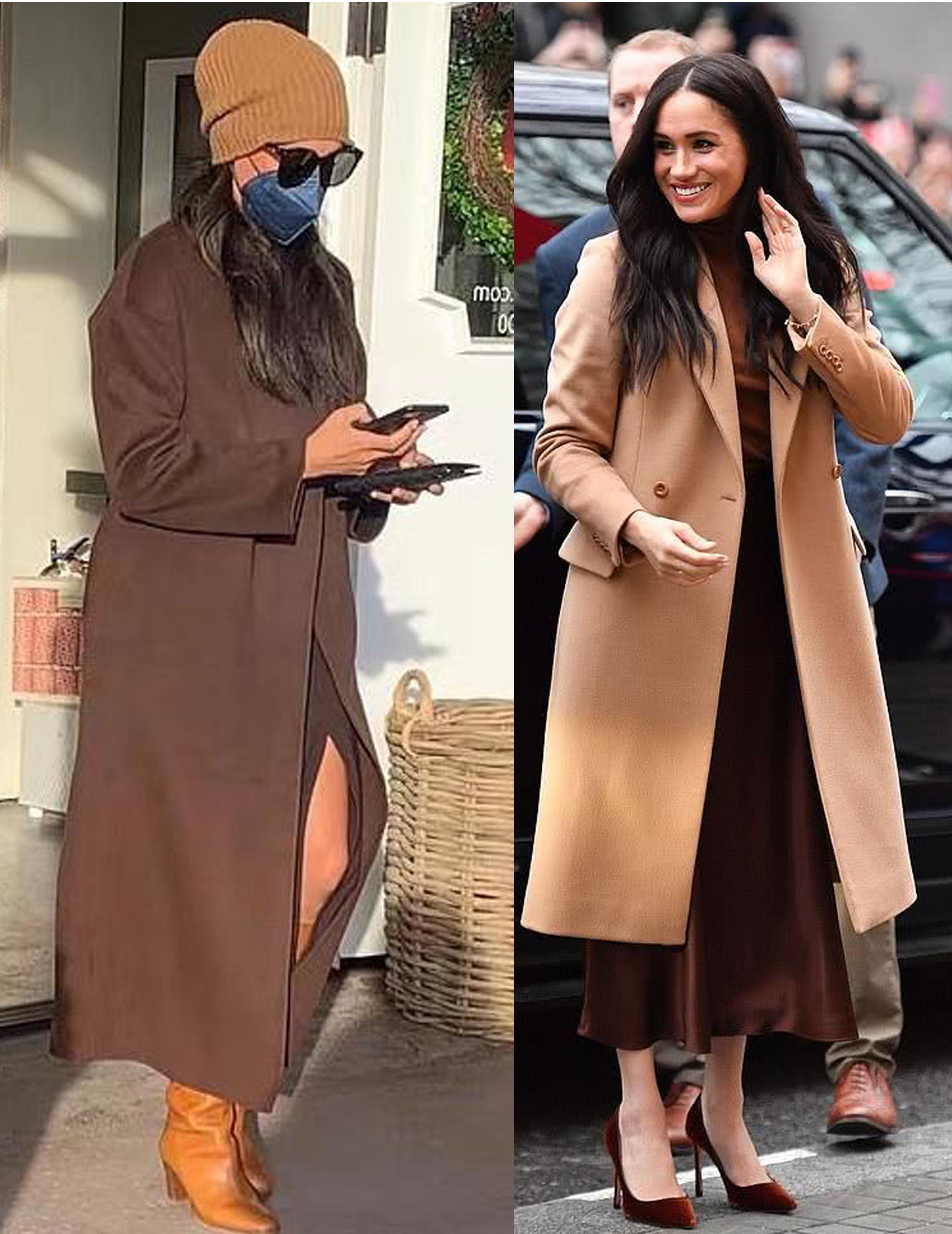 梅根深棕色连衣裙图片,梅根近期穿搭图片图文