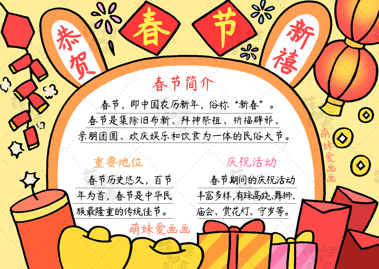 2023兔年手抄报,新年手抄报2023兔年简单好看