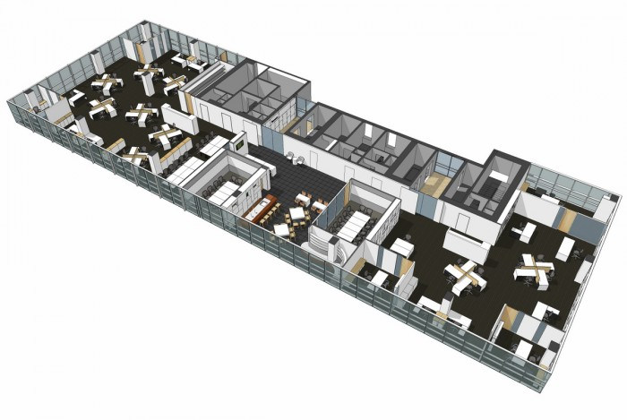 开放式员工办公区,员工高效办公区