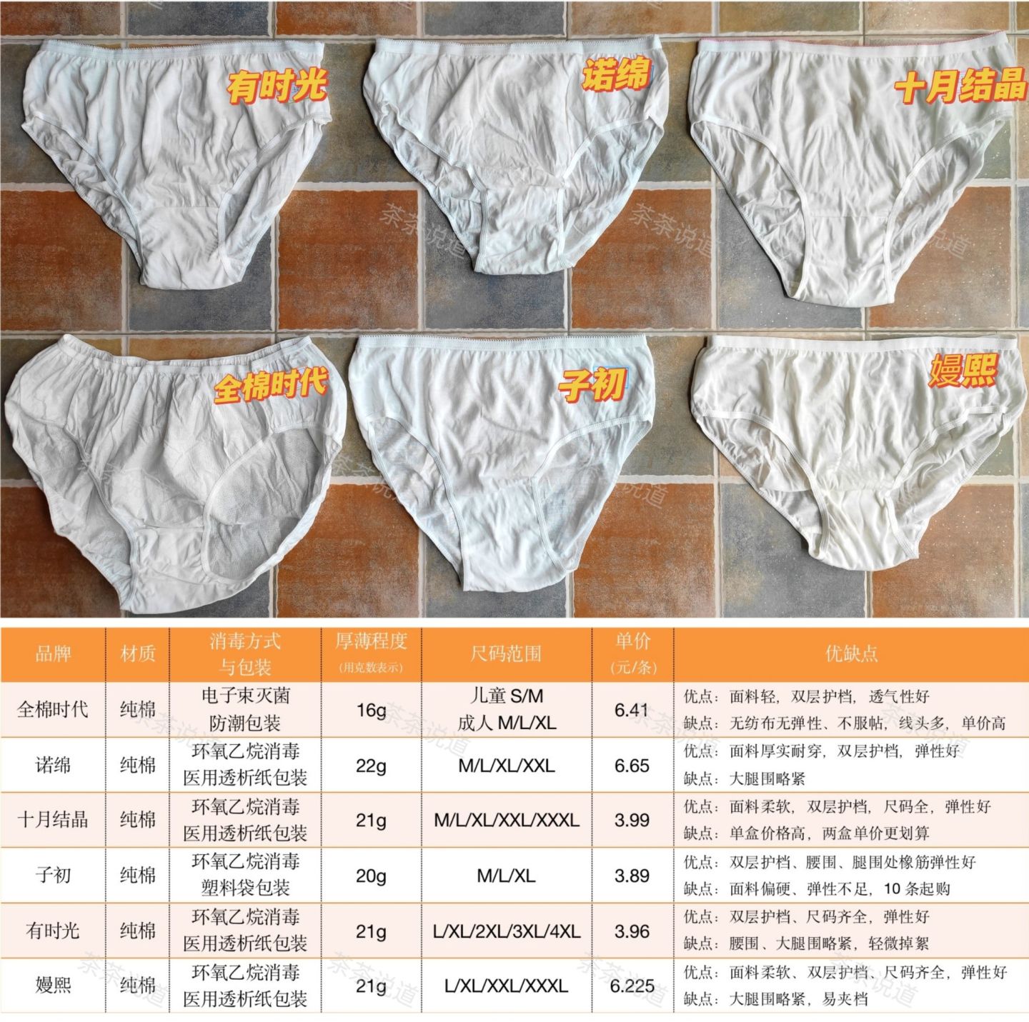 全棉时代一次性裤,一次性底裤什么牌子好