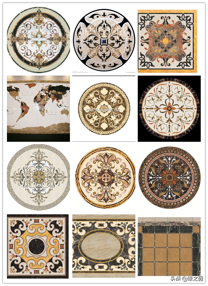 600x1200瓷砖水刀拼花效果图,美式风格水刀拼花图片