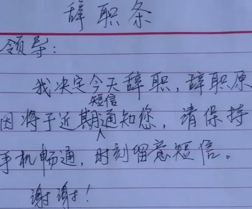 一封特别有意思的辞职信,很有深度的一份辞职信