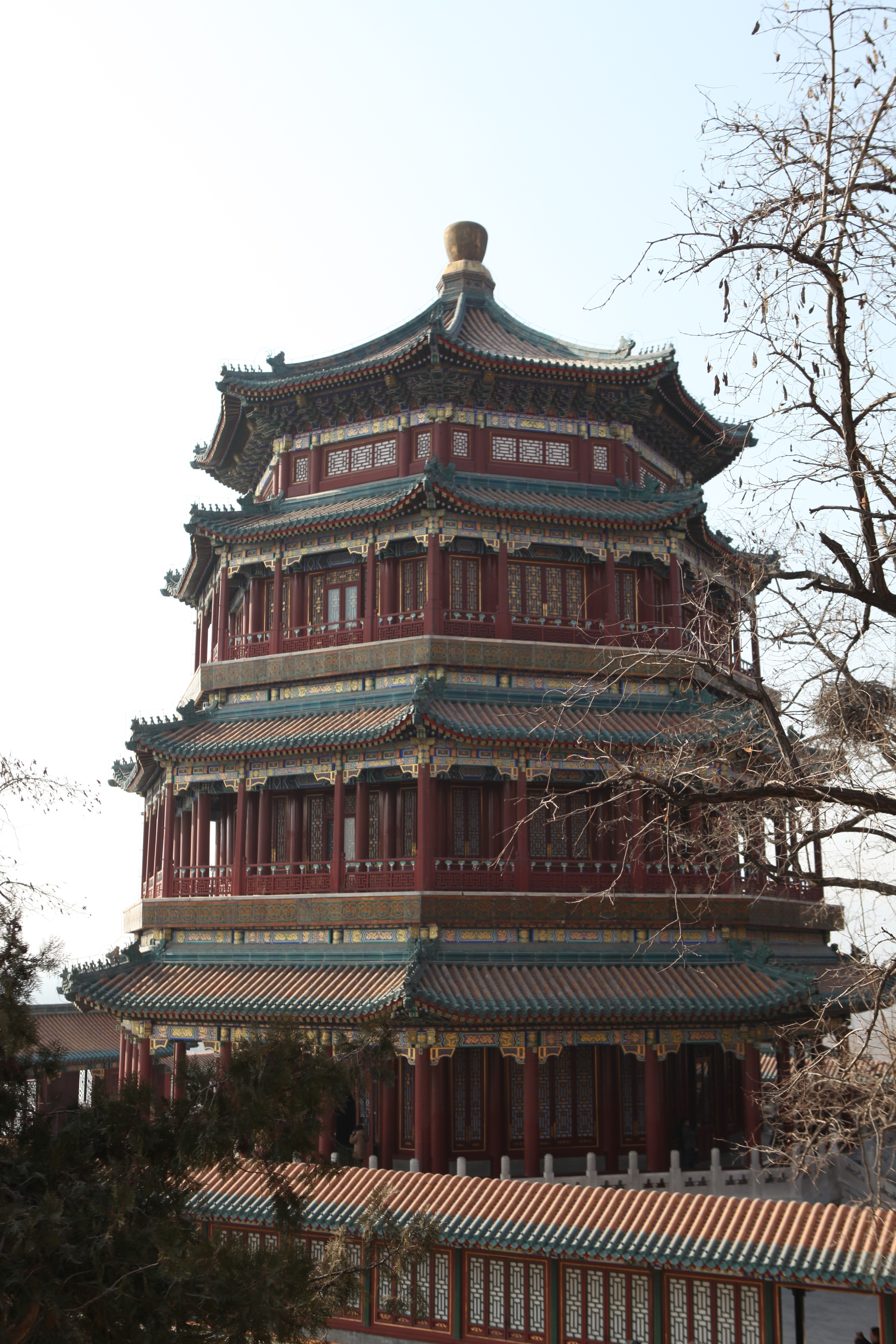 颐和园万寿山佛香阁怎么画简笔画,颐和园佛香阁登上山顶看美景