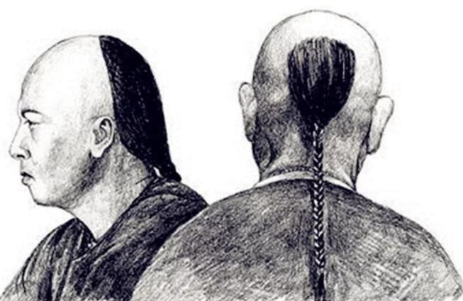 清朝阴阳头真实图片,清朝人的阴阳头发型