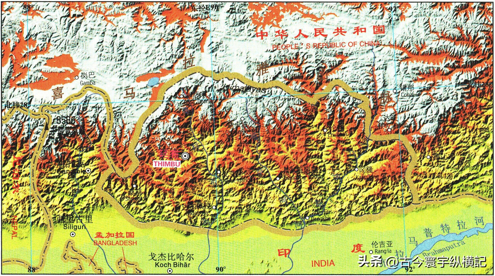 亚洲各国地形图（高清宜收藏）,亚洲大陆地形图